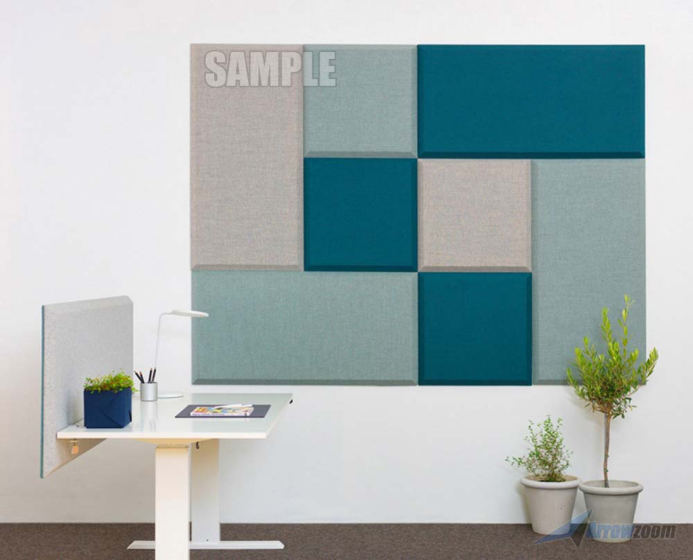 Arrowzoom 8 Pcs BLUE Color Eco-friendly Acoustic Textured Fabric Sound Echo Quiet Absorption Fire Retardant Panels KK1152