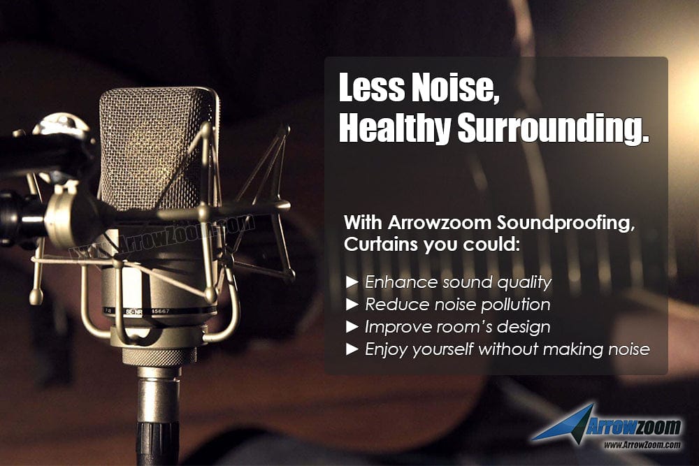 Arrowzoom 99.9% Soundproof Black Out Curtain - Thermal Insulation and Room Darkening - KK1145