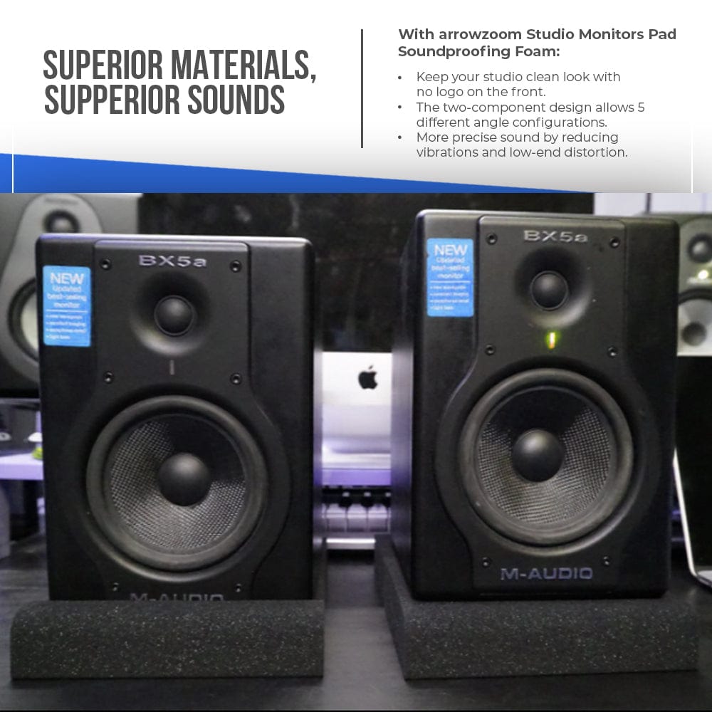 Arrowzoom Sound Deadening Speaker Riser Foam - Studio Monitor Pad - KK1108