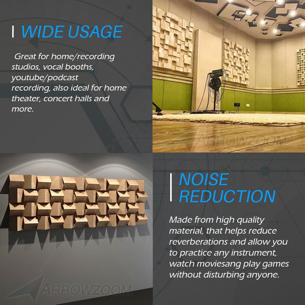 Skyline Diffusers Arrowzoom™ Quadratic Skyline Wooden Sound Diffuser KK1204 | Sound ...