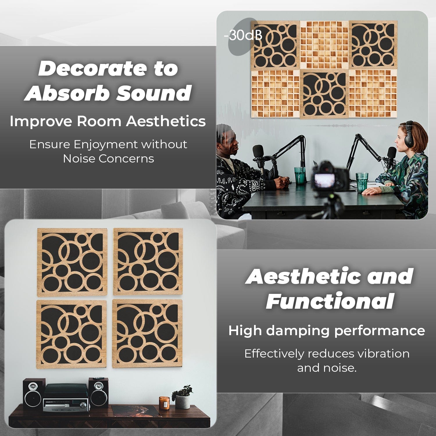 Arrowzoom™ Diffuse PRO Orbit Acoustic Wooden Panel - KK1307