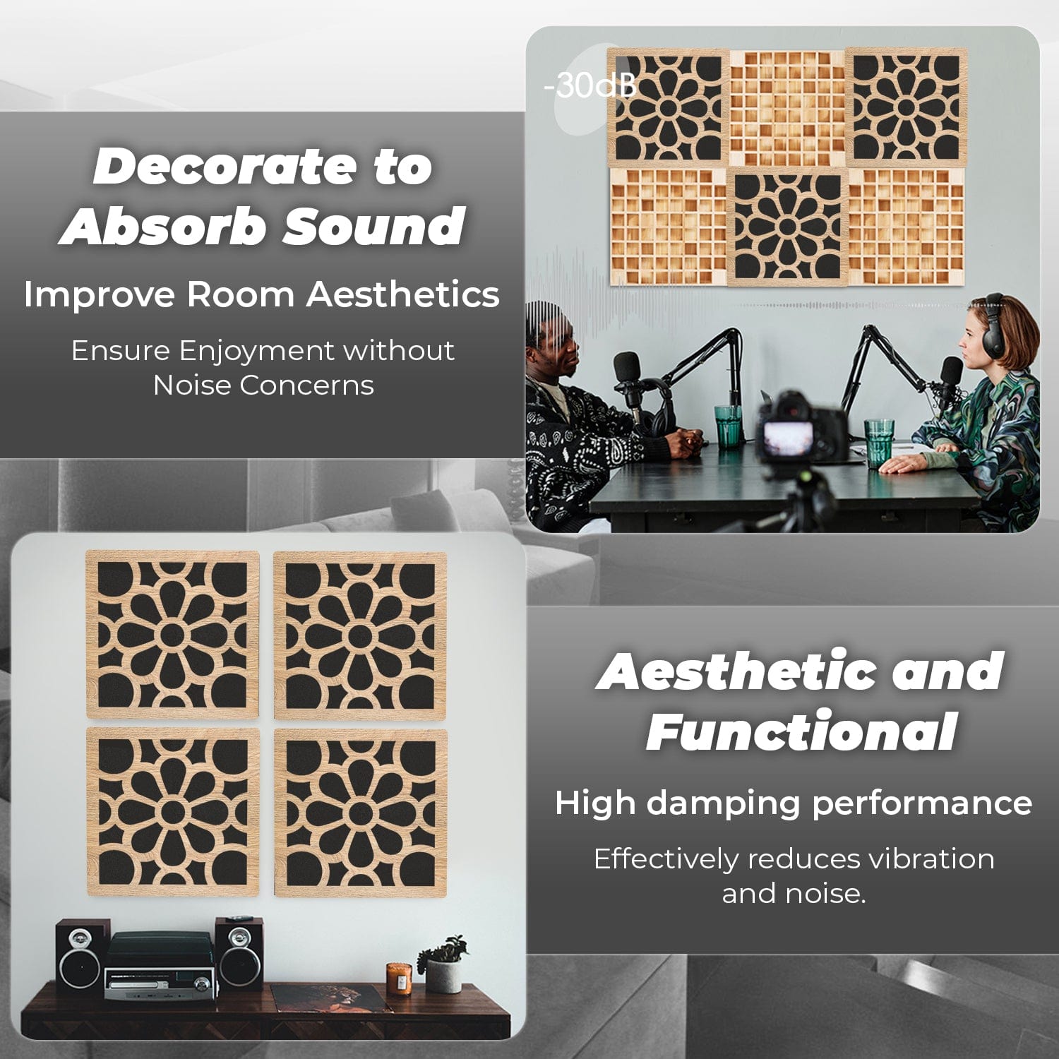 Arrowzoom™ Diffuse PRO Royal Petals Acoustic Wooden Panel - KK1309